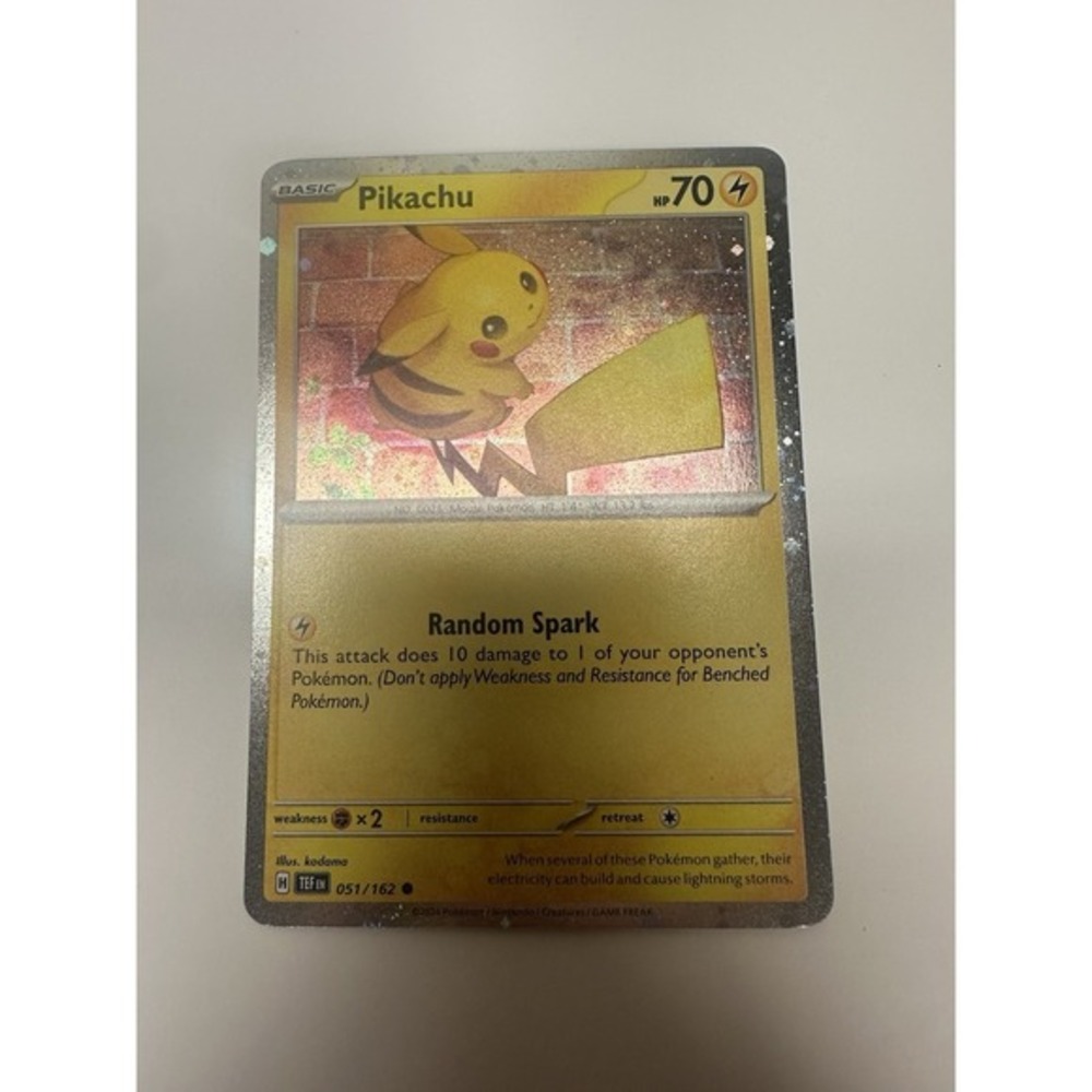 Pikachu 051/162 FART SWIRL🌀 + Light Holo Bleed Cosmos Holo‎ Promo NM Near mint